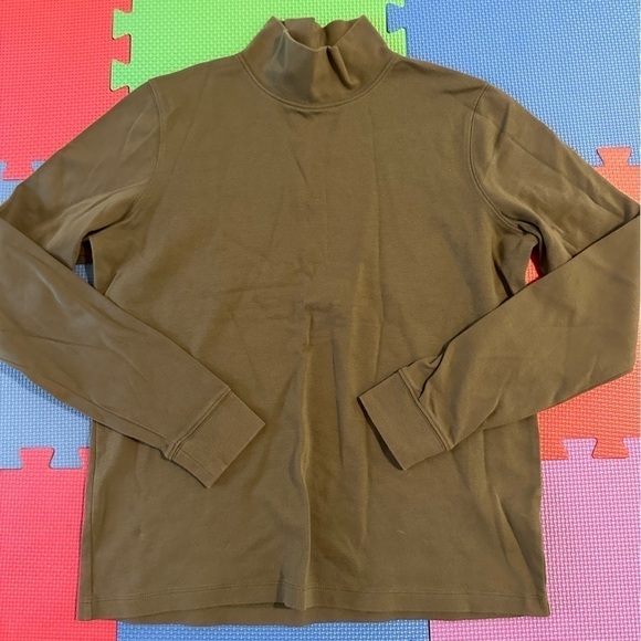 LL Bean mock neck long sleeve hunter green size S - Picture 1 of 3